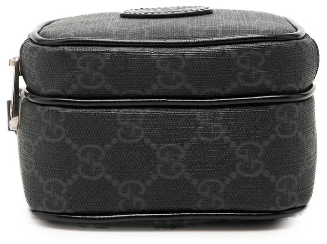 Borsa Satchel Gucci Mini GG Supreme Interlocking G Nera Nero - vista 3