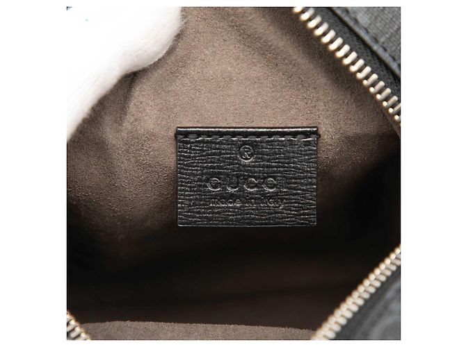 Borsa Satchel Gucci Mini GG Supreme Interlocking G Nera Nero - vista 5