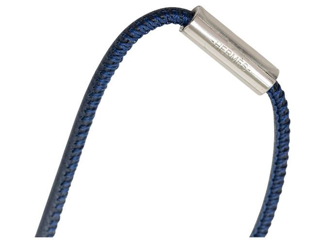 Collana con pendente Hermès H Equipe in corno di bufalo blu - vista 5