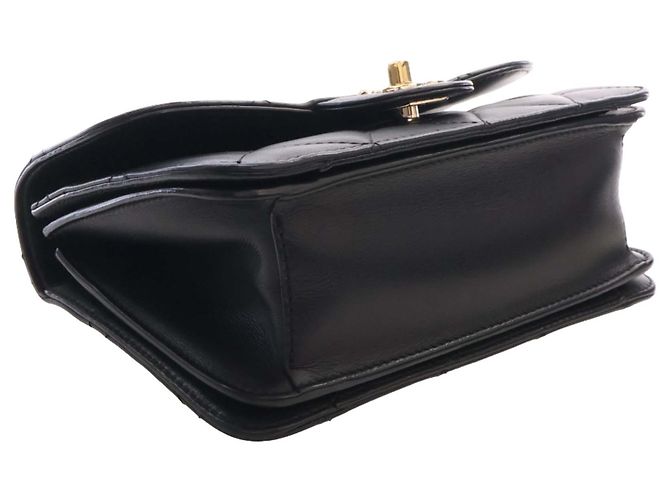 Chanel Mini Quilted Lambskin Top Handle Flap Nero - vista 10
