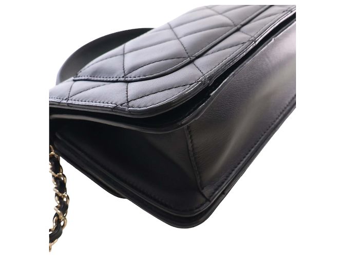 Chanel Mini Quilted Lambskin Top Handle Flap Nero - vista 7