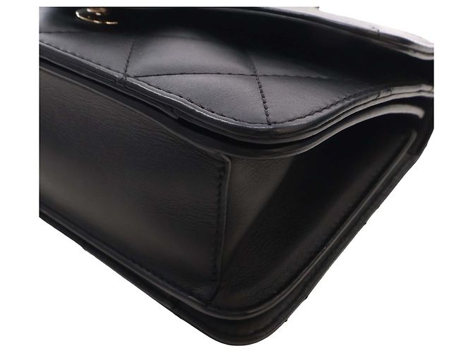 Chanel Mini Quilted Lambskin Top Handle Flap Nero - vista 8