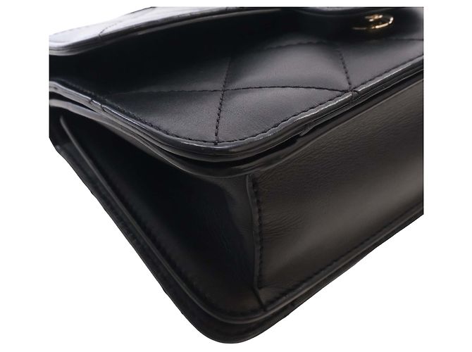 Chanel Mini Quilted Lambskin Top Handle Flap Nero - vista 9