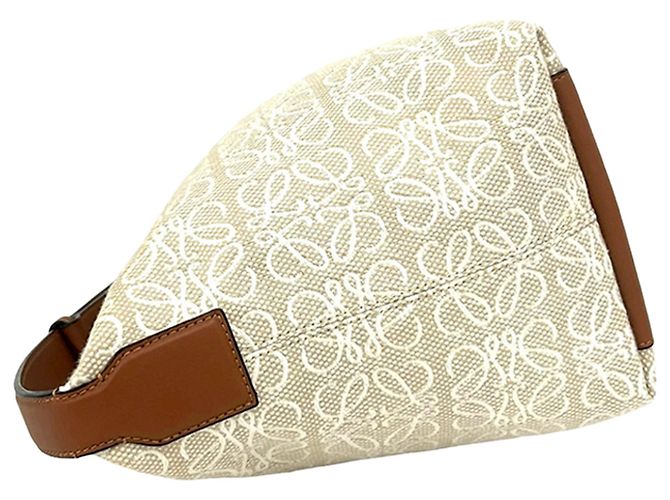 Borsa Cubi Anagram LOEWE Small Beige - vista 4