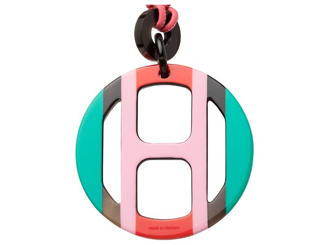 Collana con pendente Hermès Multi Buffalo Horn H Equipe Multicolore - vista 3