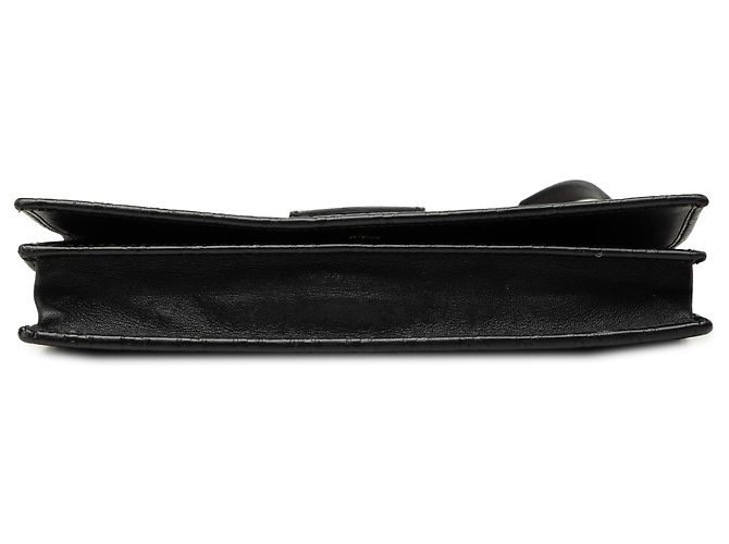 Portafoglio a tracolla Gucci Black Microguccissima Wallet on Strap Nero - vista 3