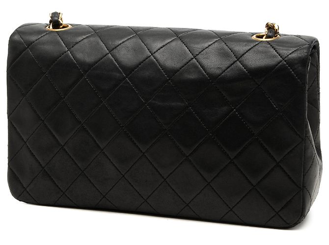 Chanel Black CC Quilted Lambskin Full Single Flap Nero - vista 2