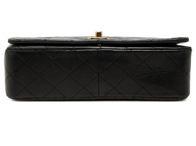 Chanel Black CC Quilted Lambskin Full Single Flap Nero - vista 3