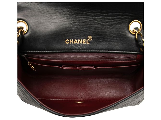 Chanel Black CC Quilted Lambskin Full Single Flap Nero - vista 4