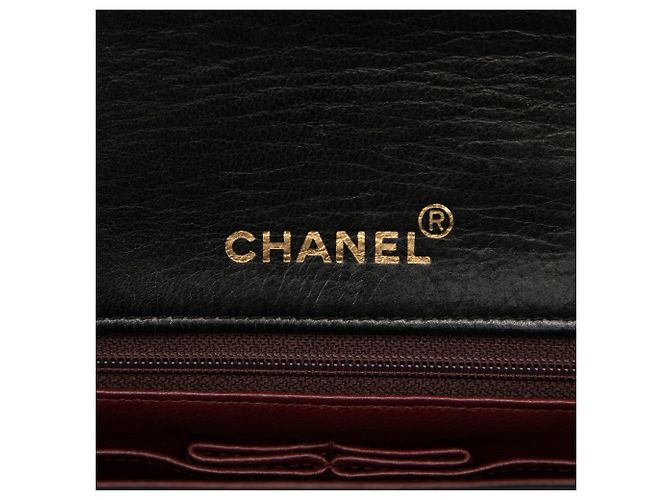 Chanel Black CC Quilted Lambskin Full Single Flap Nero - vista 5
