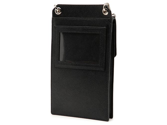 Custodia per smartphone Prada in pelle Saffiano nera Nero - vista 2