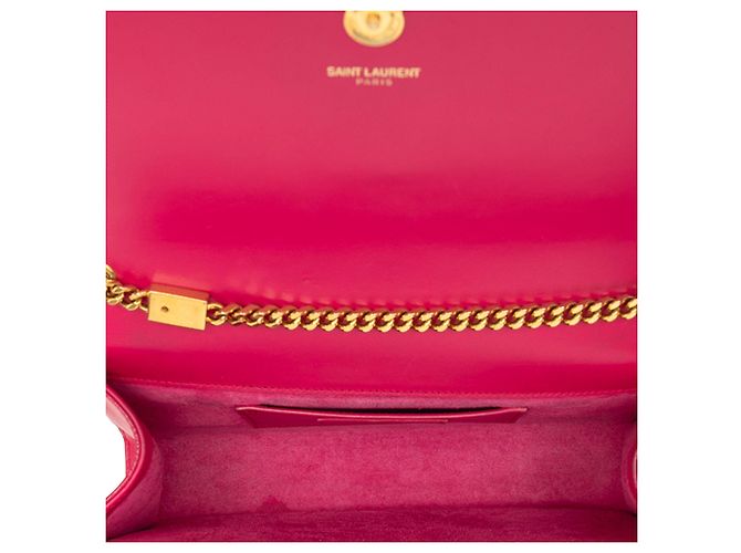 Saint Laurent Pink Medium Smooth Calfskin Classic Monogram Kate Tassel Crossbody Rosa - vista 4