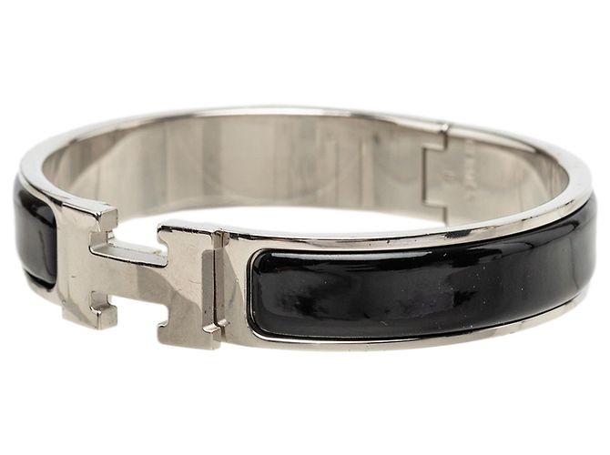 Bracciale Clic H PM in smalto nero stretto Hermès - vista 2