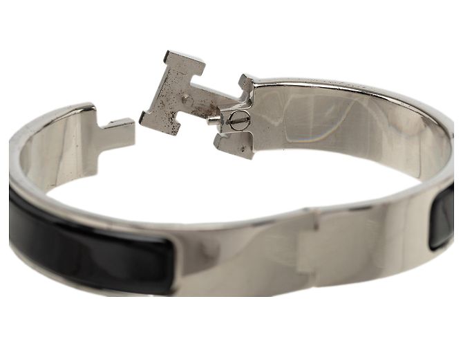 Bracciale Clic H PM in smalto nero stretto Hermès - vista 4