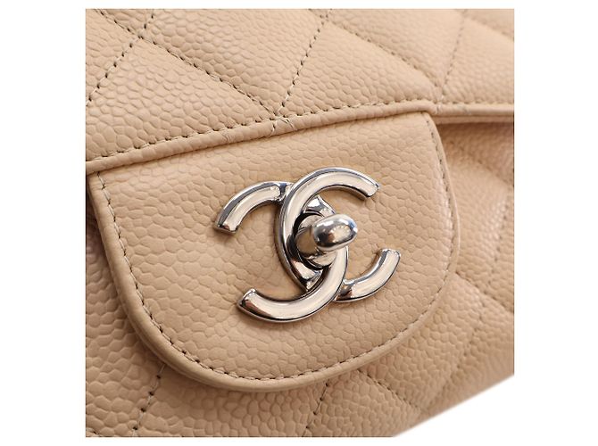 Chanel Beige Jumbo Classic Caviar Single Flap - vista 11