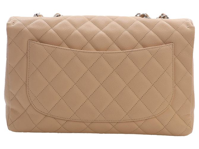 Chanel Beige Jumbo Classic Caviar Single Flap - vista 2