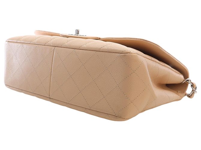 Chanel Beige Jumbo Classic Caviar Single Flap - vista 6