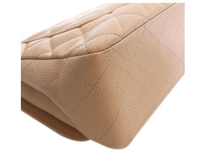 Chanel Beige Jumbo Classic Caviar Single Flap - vista 7
