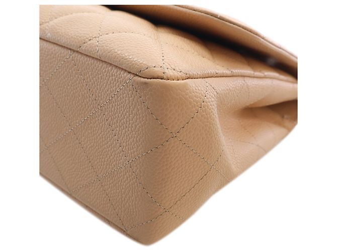 Chanel Beige Jumbo Classic Caviar Single Flap - vista 8