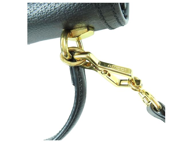 Gucci Black Small Calfskin Web Ophidia Top Handle Flap Nero - vista 10