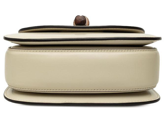 Bamboo Borsa Gucci 1947 Mini in vitello bianco con manico in bambù - vista 3