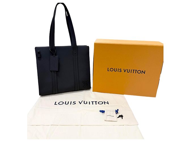 Borsa Tote Louis Vuitton Aerogram Takeoff Nera Nero - vista 12
