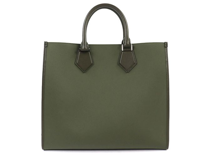 Dolce & Gabbana Shopper Grande in Nylon Verde con Logo sul Bordo Verde oliva - vista 2