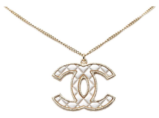 Collana con pendente matelassé Chanel Gold CC placcata oro D'oro - vista 2
