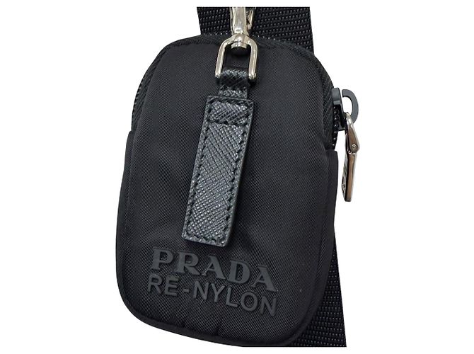 Prada Borsa crossbody con zip in Re-Nylon nero - vista 12