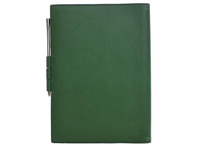 Protège-agenda Hermès Green Epsom Vision Vert - vue 2