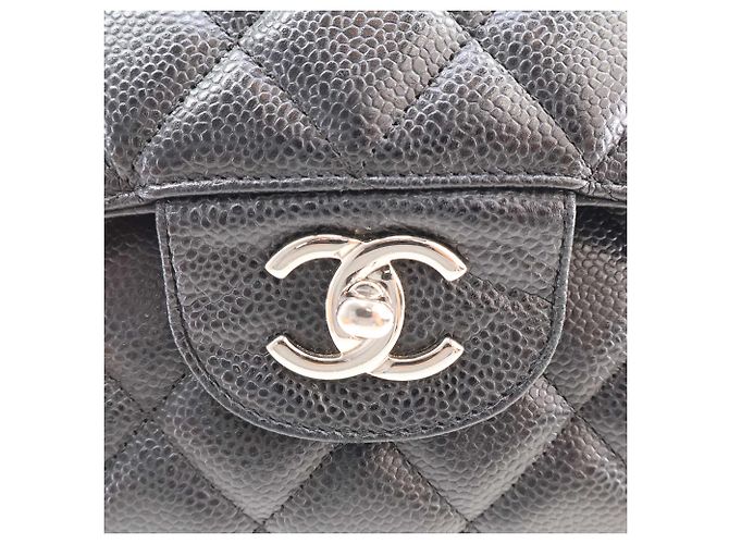Chanel Black Jumbo Classic Caviar Double Flap Nero - vista 10