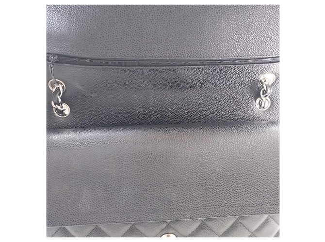 Chanel Black Jumbo Classic Caviar Double Flap Nero - vista 12
