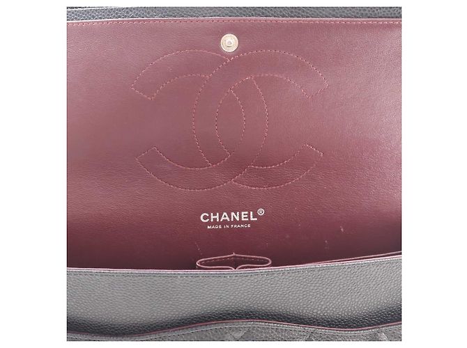 Chanel Black Jumbo Classic Caviar Double Flap Nero - vista 13