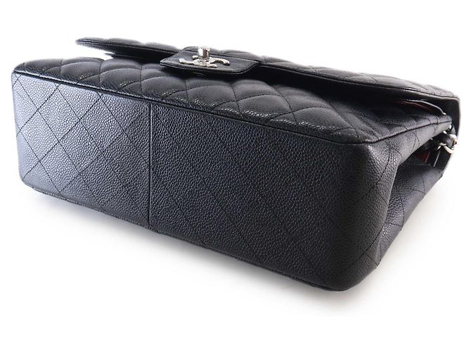 Chanel Black Jumbo Classic Caviar Double Flap Nero - vista 6