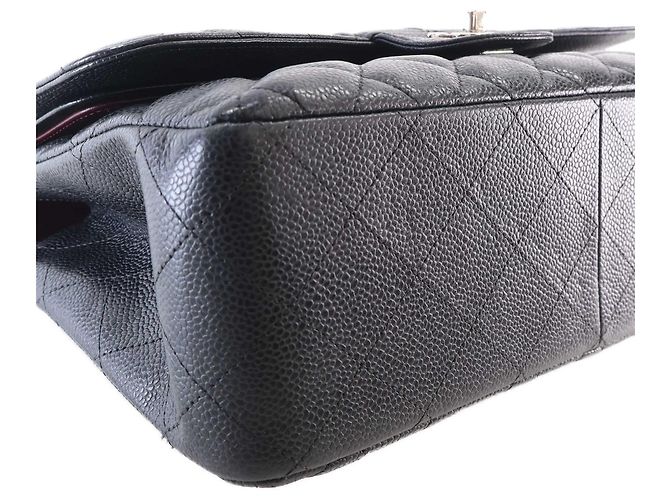 Chanel Black Jumbo Classic Caviar Double Flap Nero - vista 8
