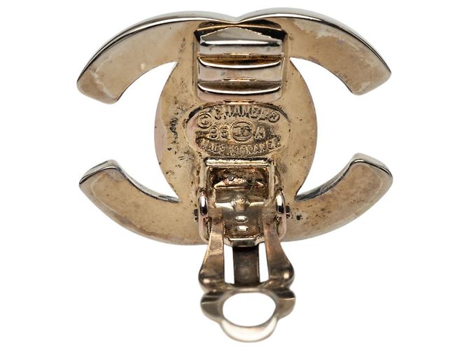 Orecchini a clip Chanel Silver CC Brass Turn Lock Argento - vista 3
