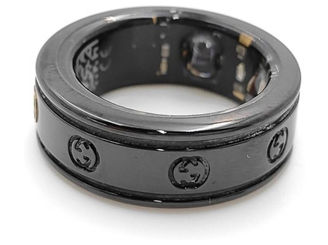 GUCCI OURA Interlocking G Band Ring Schwarz - Ansicht 2