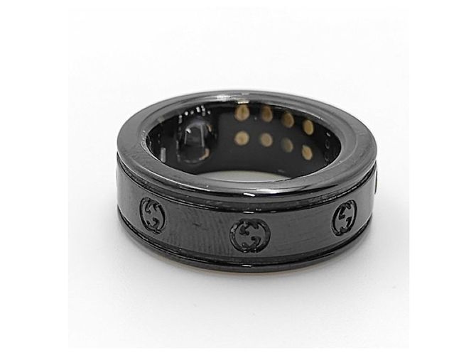 GUCCI OURA Interlocking G Band Ring Schwarz - Ansicht 3