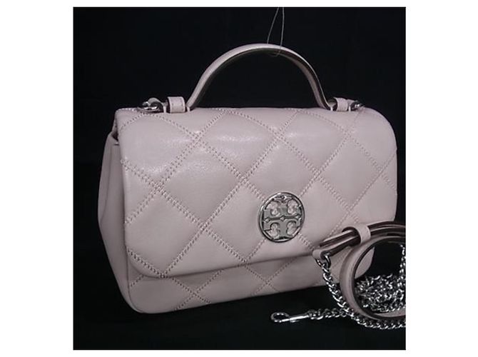 Bolsa de couro acolchoada rosa Tory Burch Willa Mini - vista 7