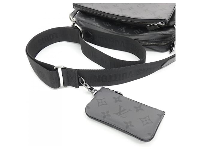 Borsa Messenger Trio Monogram Eclipse Reverse Louis Vuitton Nero - vista 7