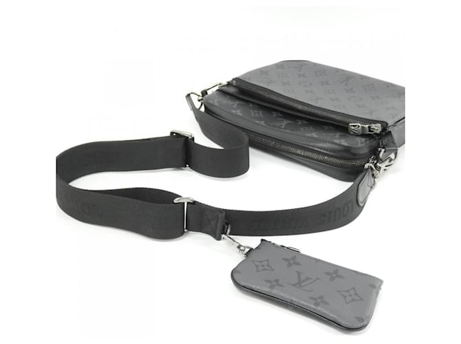 Borsa Messenger Trio Monogram Eclipse Reverse Louis Vuitton Nero - vista 7