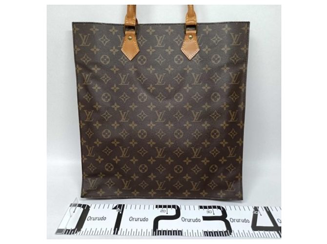 Borsa Louis Vuitton Sac Plat Marrone Nero Blu Monogramma - vista 2