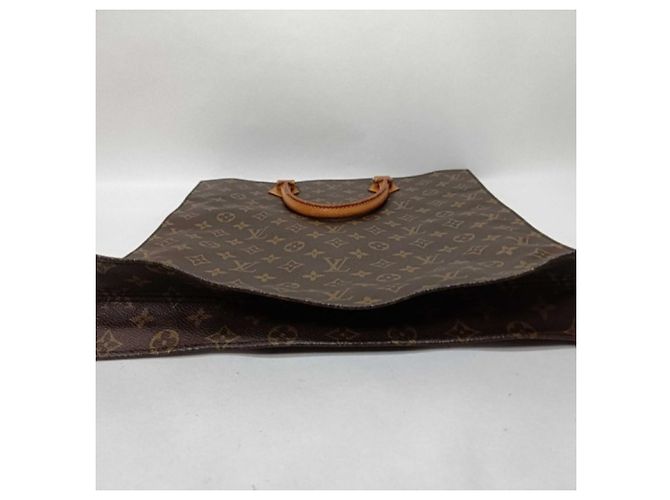 Borsa Louis Vuitton Sac Plat Marrone Nero Blu Monogramma - vista 3