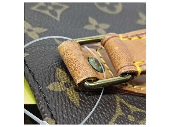Borsa Louis Vuitton Sac Plat Marrone Nero Blu Monogramma - vista 5