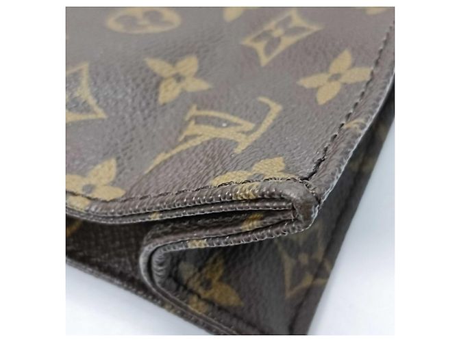 Borsa Louis Vuitton Sac Plat Marrone Nero Blu Monogramma - vista 6