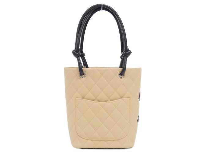 Borsa Chanel Cambon Line 25166 Nero Beige - vista 2
