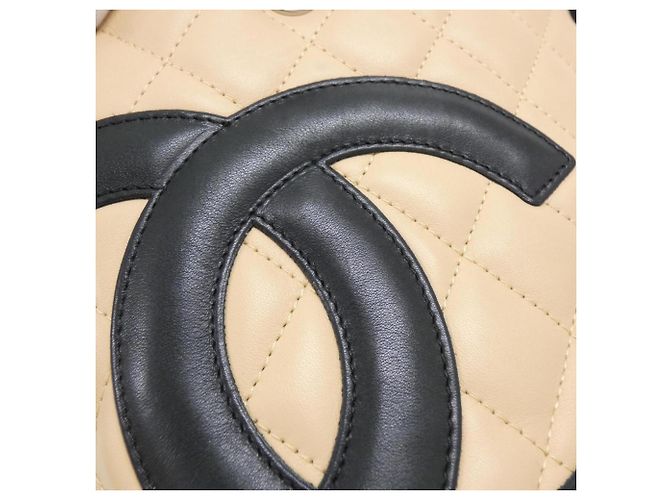 Borsa Chanel Cambon Line 25166 Nero Beige - vista 4