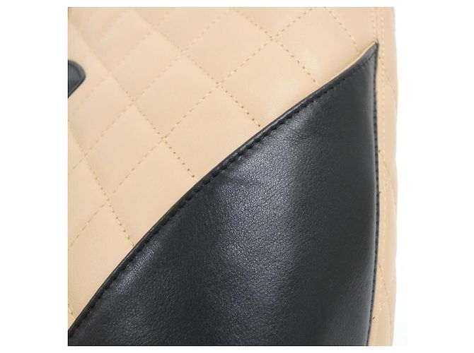 Borsa Chanel Cambon Line 25166 Nero Beige - vista 5