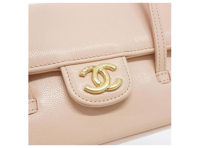 Borsa a tracolla Chanel AP5068 in pelle di vitello martellata rosa - vista 4