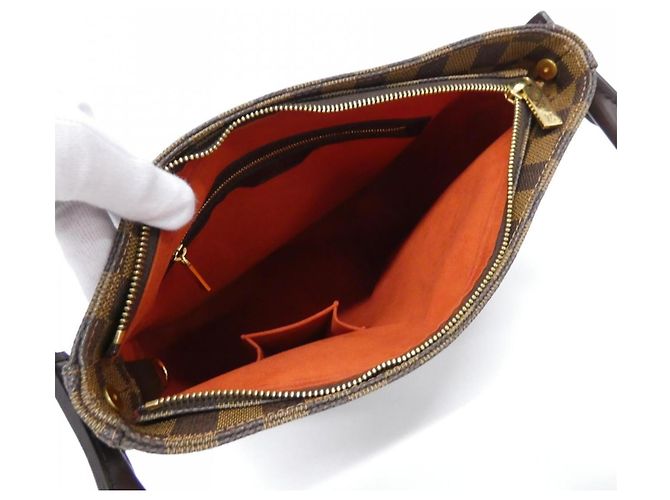 Borsa a tracolla Louis Vuitton Damier Looping GM Marrone - vista 4
